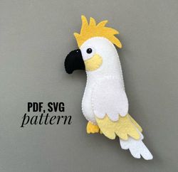 DIY Cockatoo  ornaments pattern Australian animals    patterns felt PDF