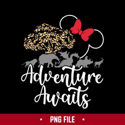 Adventure Awaits Minnie Leopard Png, Minnie Mouse Png, Disney Png Digital File