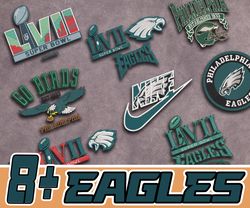 8 Files Eagles Football Embroidery Bundle, Football Team Embroidery | DST, EXP, HUS, PES, JEF, VP3, XXX, 4/5/7inches