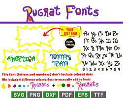 Rugrats font svg, Rugrats alphabet svg, Rugrats logo font svg png