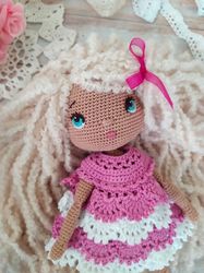 PATTERN crochet amigurumi doll toy pdf in English, stuffed cotton baby doll tutorial/