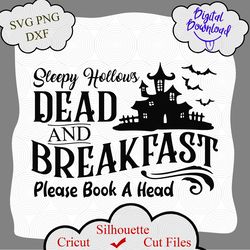 Dead and Breakfast Svg, Halloween Sign Design Svg, Halloween Svg Files, Halloween Clip Art, Halloween Bats svg download