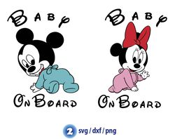 Disney Baby on board svg, Baby Mickey Mouse on Board svg, Baby Minnie Mouse on Board svg png