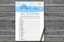 under the sea baby animals name game card,whale baby shower games printable,fun baby shower activity-335