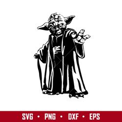 Yoda Svg, Yoda Clipart Svg, Star Wars Svg, Yoda Silhouette Png Dxf Eps Digital File