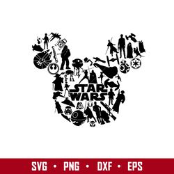 Star Wars Mickey Ears Svg, Mickey Mouse Svg, Star Wars Svg, Png Dxf Eps Digital File