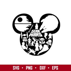 Star Wars Mickey Mouse Svg, Mickey Mouse Svg, Star Wars Svg, Disney Svg, Png Dxf Eps File