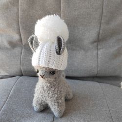 Llama  in a cap crochet toy gift llama lovers and children