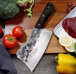 Surprise Your Mom on Mother's Day with a Handmade Carbon Steel Butcher Cleaver Steak Knife
