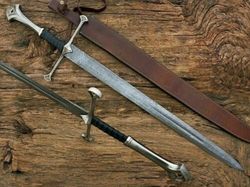 Honor Mom with the Gift of a Handmade Damascus Steel Anduril Narsil Sword - a Unique Mother's Day Present