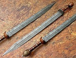 Celebrate Mother's Day with a Legendary Gift Historical Roman Gladius Sword with Handmade Damascus Steel & Raised Handle