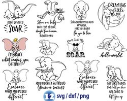 disney dumbo quotes svg, Dont just fly soar svg, Dream big, little one svg, Believe in yourself svg png