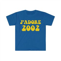 J'adore 2002 Baby tee, Y2K Aesthetic Crop Top 2000s Inspired Tee, Y2K Slogan Graphic T-Shirt , Gift For Her