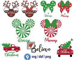 Disney Christmas tree svg, Disney Christmas castle svg, Disney Christmas reindeer svg png