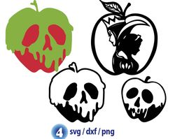 disney poison apple svg, wicked queen poison apple svg, poison apple silhouette svg png