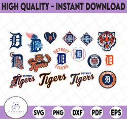 16 Files Detroit Tigers Svg, Baseball Clipart, Cricut Detroit svg, Tigers svg, Cutting Files,MLB svg, MLB svg, Instant D