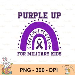 Purple Up for Military Kids Sublimation png, Leopard Rainbow Purple Up For Military Kids, Military Children Month, Purpl