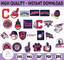 24 Files Cleveland Indians svg, Baseball Clipart, Cricut Cleveland svg, Indians svg, Cutting Files, MLB svg, Clipart, In
