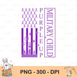 purple up military child sublimation png, purple up military child png, military child american flag png, month of the m