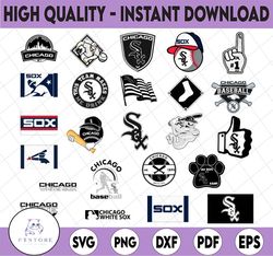 24 Files Chicago White Sox Svg, Cut Files, Baseball Clipart, Chicago, White, Sox svg Cutting Files, MLB svg, Clipart, In
