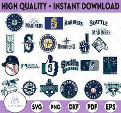 24 Files Seattle Mariners Svg, Baseball Clipart, Cricut Seattle svg, Mariners svg, Cutting Files, MLB svg, Clipart, Inst
