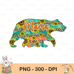 sunflower mama bear sublimation png,mama bear sunflowers leopard cowhide mother's day png sublimation design, bear png,