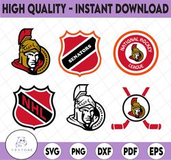 6 Files Ottawa Senators Bundle svg, Ottawa svg, Senators Svg, NHL svg, NHL svg, hockey Logo Svg Files Cut files, hockey
