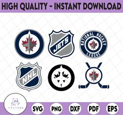 6 Files Winnipeg Jets Bundle Svg, dxf,png,eps, NHL svg, NHL svg, hockey cricut, hockey svg, Cut File, Clipart   Cricut