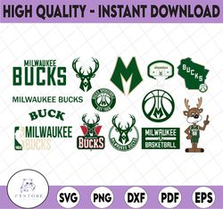 13 Files Milwaukee Bucks SVG, NBA svg,Milwaukee svg, Bucks svg, SVG NBA svg, Basketball Clipart, Svg For Cricut , Svg Fo