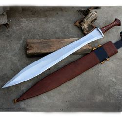 Length: 36 inch (Overall length)  blade : 26 inches 1095 HIGH CARBON STEEL polished Blade  handle : 10 inches Handle mad