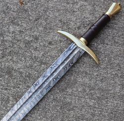 Custom HAND Forged Damascus Steel Viking Sword, Custom Sword, Gift for him, Anniversary Gift, Medieval Sword