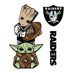 Groot And Baby Yoda Las Vegas Raiders,NFL Svg, Football Svg, Cricut File, Svg