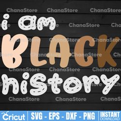 I am Black History SVG, Black Lives Matter, African American, Black Power, Png, File For Cricut, Silhouette, Sublimation