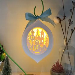 Christmas Arabesque Ornament Snowman - Paper Cut Lamp Merry Christmas - Xmas Lantern SVG - Merry Christmas Lanterns
