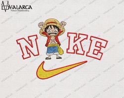 NIKE x Luffy Anime Nike Embroidery Designs | DST, EXP, HUS, PES, JEF, VP3, XXX, 4/5/7inches