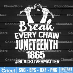 Juneteenth Break - Every - Chain Freedom Day - 6-19-1865 SVG, black live matter svg, BLM digital download