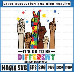 Autism Awareness Acceptance Its Ok To Be Different Png, Autism Hand Png, Puzzle Png, Mothers Day, Digital Download