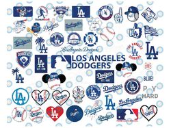 53 Files LA Dodgers Cut Files, SVG Files, Baseball Clipart, Cricut Los Angeles Dodgers Cutting Files, MLB svg, Clipart,