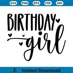 Happy Birthday Girl Shirt Design SVG Cutting Digital File