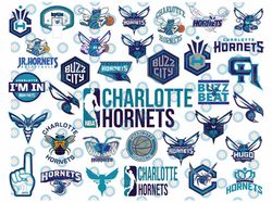 34 Files Charlotte Hornets svg, Charlotte svg, Hornets svg Logo for Silhouette, Cricut, NBA svg, NBA svg, Basketball Cli