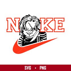 Chucky Nike Logo Svg, Nike Logo Svg, Chucky Horror Svg, Nike Halloween Svg, Png Digital File