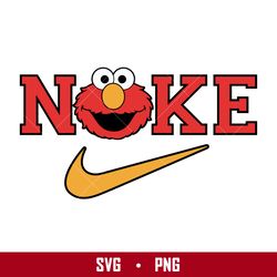 Elmo Face Nike Svg, Elmo Swoosh Svg, Nike Logo Svg, Elmo Svg, Nike Sesame Street Svg, Png Digital File