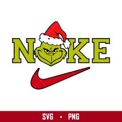 Grinch Nike Christmas Svg, Grich Swoosh Christmas Svg, Nike Logo Svg, Grinch Christmas Svg, Png Digital File