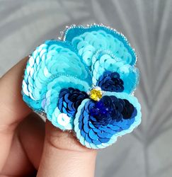 Pansy jewelry brooch, boutonniere, Violet pin, flower brooch, pansy flower gift