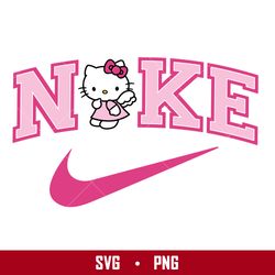 Nike Hello Kitty Svg, Hello Kitty Swoosh Svg, Nike Logo Svg, Hello Kitty Svg, Png Digital File