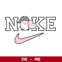 Nike Gnome Heart Svg, Gnome Heart Swoosh Svg, Nike Logo Svg, Gnome Svg, Png Digital File