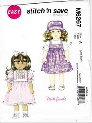 McCall's Patterns M5775 Doll Clothes for 18-Inch Doll and Toy Dog, One Size  Only