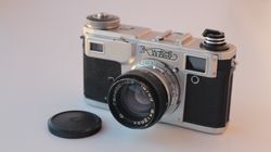 Kiev 4AM rangefinder USSR Soviet 35mm camera Helios 103 Contax copy Vintage Decor