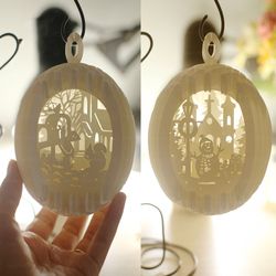 Combo 2 Items Sphere Popup Mini Merry Christmas - Christmas Popup Card 3D SVG - Merry Christmas Paper Cutting Template