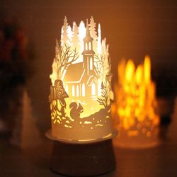 Merry Christmas Paper Lanterns Template, Paper Cut Templates Files, Christmas Paper Cut Lamps